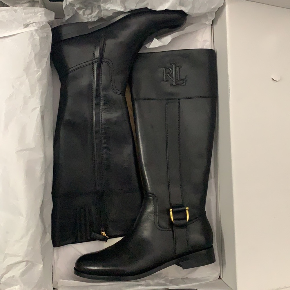Ralph Lauren Bernadine Black Calf Boot